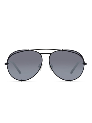 Koko - Matte Black + Blue Gradient Flash + Polarized Sunglasses