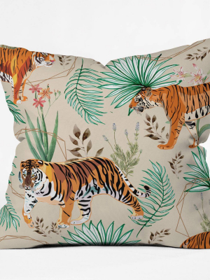 16"x16" 83 Oranges Tropical And Tigers Throw Pillow Orange - Deny Designs