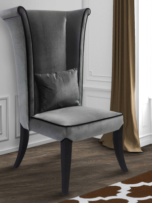 Mad Hatter Dining Chair - Gray Rich Velvet - Armen Living