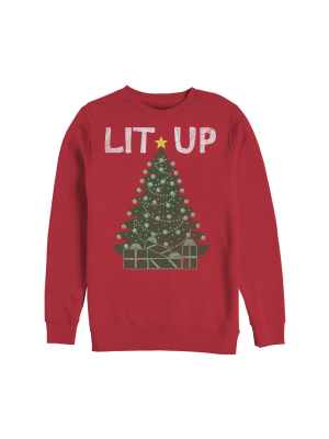 Women's Lost Gods Christmas Lit Up Tree Sweatshirt