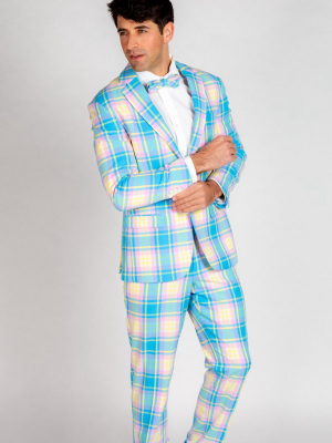 The Burnished Broker | Plaid Pastel Black Label Stretch Suit