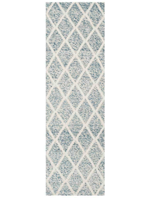 Natura Ivory/blue Runner Rug