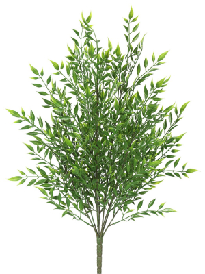 Vickerman 20" Artificial Green Mini Bamboo Bush.ve Container. Includes 2 Pieces Per Pack.