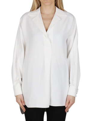 Agnona Belted Sleeve Collared Blouse