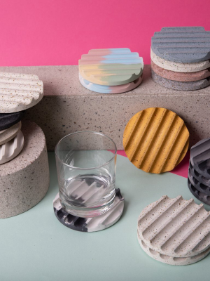 Terrazzo Grey Scale Coaster Set