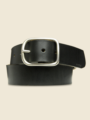 Nickel Center Bar Belt - Black