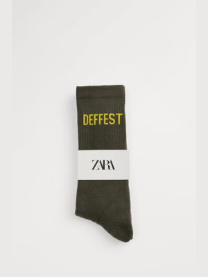 Lettered Jacquard Socks