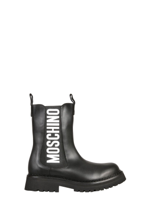 Moschino Logo Print Chunky Boots