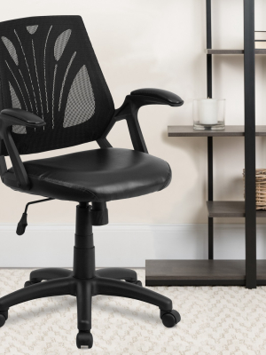 Flash Furniture Mid-back Designer Mesh Swivel Task Office Chair With Open Arms