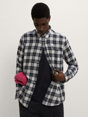 Wrinkle Effect Plaid Shirt