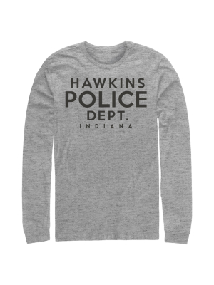 Men's Stranger Things Hawkins Police Department Long Sleeve Shirt