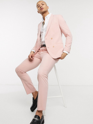 Lockstock Slim Fit Suit Pants In Dusty Pink