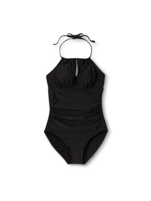 Women's Post-mastectomy High Neck One Piece Swimwear - Kona Sol™ Black