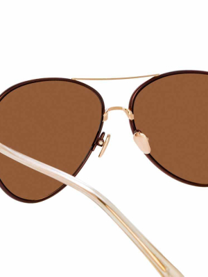 Linda Farrow Diabolo C5 Aviator Sunglasses