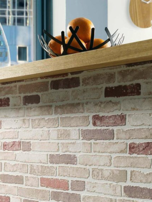 Bryce Faux Brick Wallpaper In Beige, Red, And Brown Design By Bd Wall