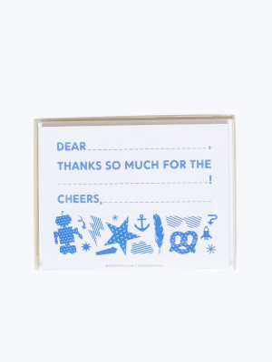 Bright Blue Thank You Cards