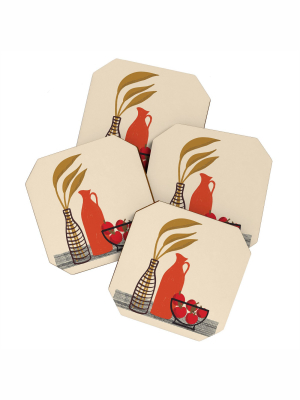 4pk Alisa Galitsyna Apple Still Life Coasters - Society 6