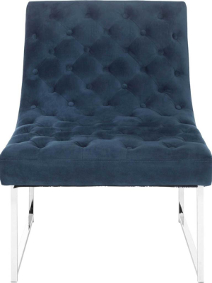 Hana Velvet Tufted Accent Chair Navy