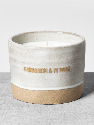 9.3oz Reactive Glaze Ceramic Container Candle Cardamom & Vetiver - Hearth & Hand™ With Magnolia