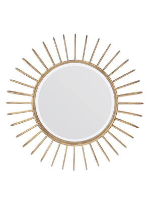 Sun Loop Decorative Wall Mirror Gold - Stonebriar Collection