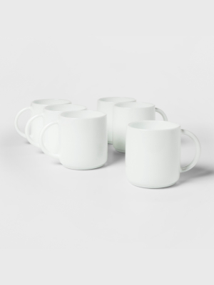 Glass Stackable Mugs 12.5oz White Set Of 6 - Made By Design™