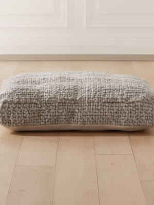 Grey Wool Braided Floor Cushion