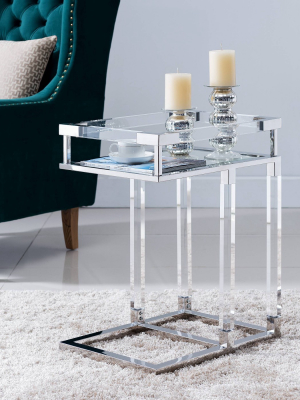 Kebram Acrylic C Table Nickel - Aiden Lane