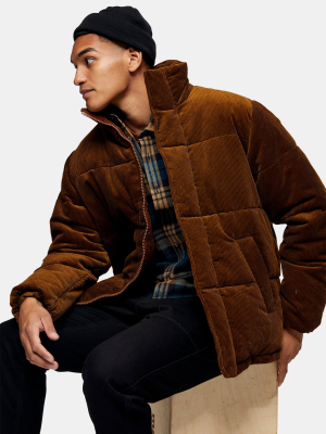 Brown Corduroy Puffer Jacket