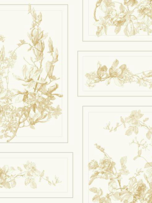 The Magnolia Wallpaper In Neutrals And Cream From The Magnolia Home Collection By Joanna Gaines