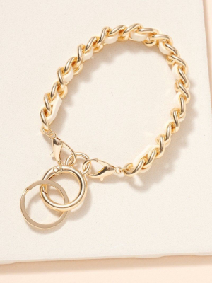 Chain Linked Leather Key Chain