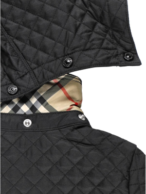 Burberry Kids Detachable Hood Monogram Quilted Jacket