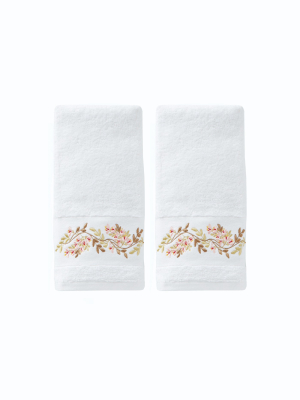 2pc Misty Floral Hand Towel Set White - Saturday Knight Ltd.