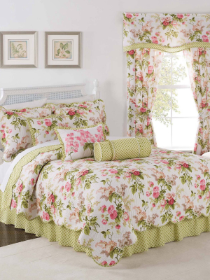 Waverly Emma's Garden 3pc Quilt Set - Green/pink