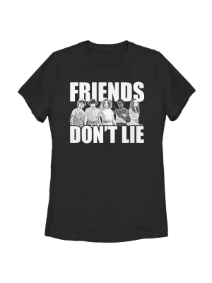 Women's Stranger Things Friends Don't Lie Character Pose T-shirt