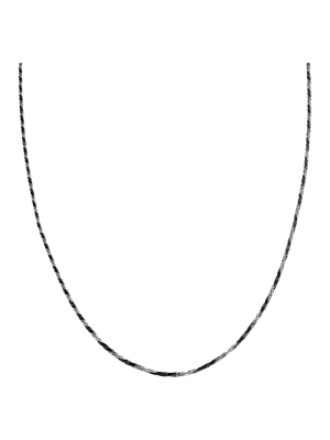 Two-tone Chain With Lobster Clasp Closure In Sterling Silver - Black/gray (18")