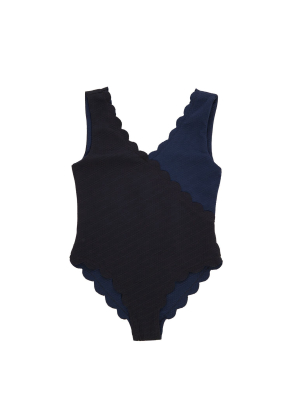 Bumby Canyon Point Maillot In Black/indigo