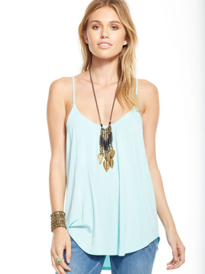 Cool Jersey Strappy Scoop Neck Shirttail Cami