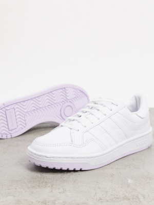 Adidas Originals Team Court Sneakers In White And Purple
