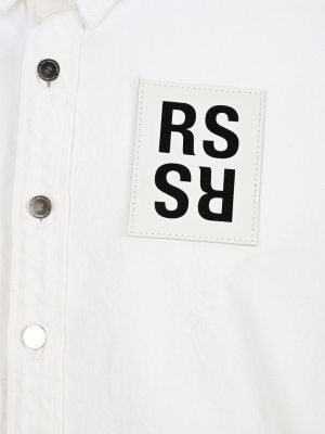 Raf Simons Logo Patch Denim Buttoned Shirt