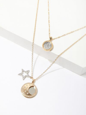 Layered Pendant Chain Necklace