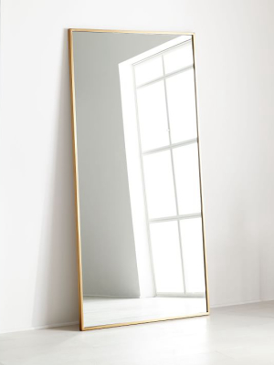 Metal Frame Oversized 78" Floor Mirror, Antique Brass