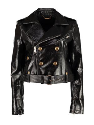 Givenchy 4g Button Leather Biker Jacket