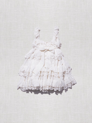 Scallop Frill Mini Dress <br> ~ Milk Schiffli