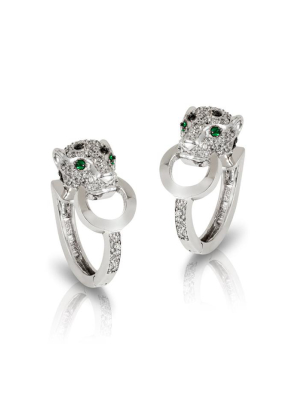 Effy Signature 14k White Gold Diamond And Emerald Earrings, 0.89 Tcw