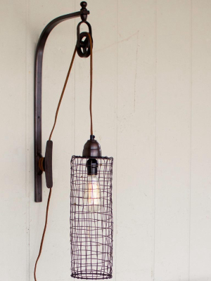 Wire Cylinder Wall Sconce Light