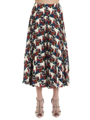 Valentino X Undercover Printed Pleated Skirt