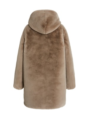 Maria Hooded Faux Fur Coat