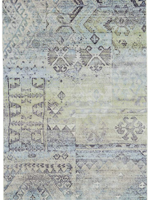 Feizy Katari Tribal Print Rug - Available In 8 Sizes - Turquoise Blue & Mint