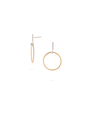 Marco Bicego® Bi49 Collection 18k Yellow Gold And Diamond Large Circle Drop Earrings