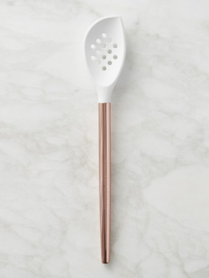 Silicone Angled Slotted Spoon With Copper Handle